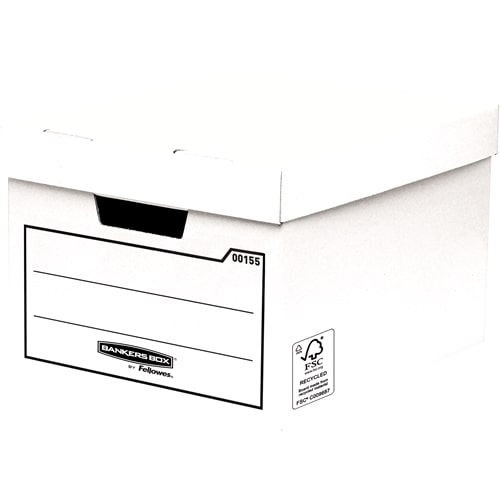 100% Recycled General Storage and Archive Box White W32 x H25 x D39cm Pack of 10