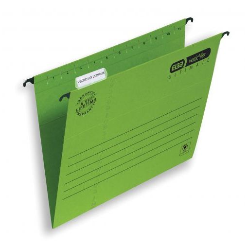 Elba Verticfile Foolscap 240gsm Ultimate Suspension File Green Pack of 25