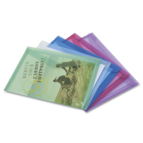 Rapesco A4 Eco Biodegradable Popper Wallet Assorted Colours Pack of 5