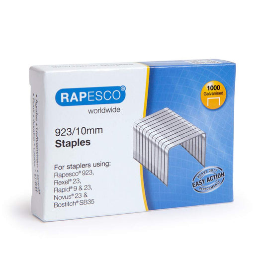 Rapesco 923/10mm Galvanised Staples Box of 1000