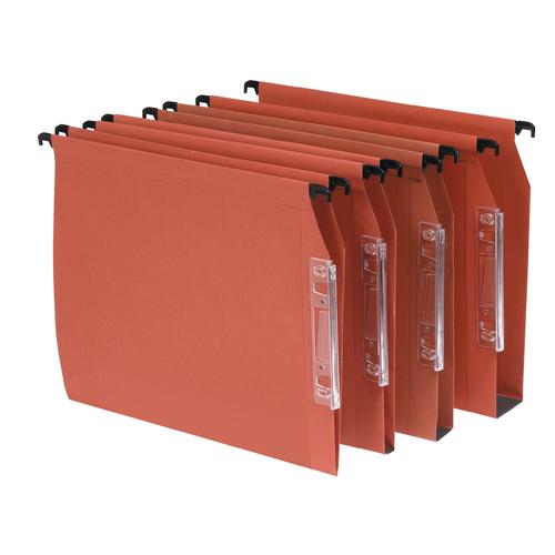 Esselte Orgarex A4 Duel Lateral Suspension Files 50mm Base Orange Pack of 25