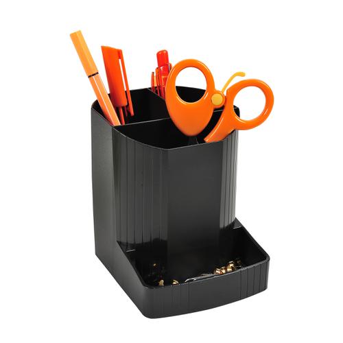 Exacompta Forever ECOBlack Mini Octo Recycled Desk Tidy Made from Recycled Orange Juice Bottles