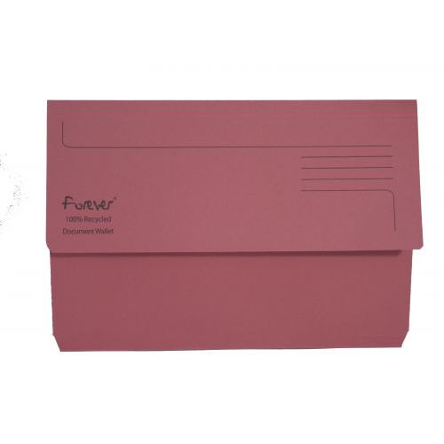 Exacompta Forever Document Wallets Foolscap 290gsm Pink Pack of 25