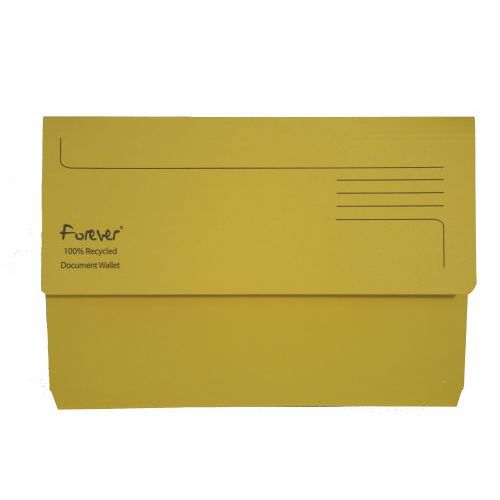 Exacompta Forever Document Wallets Foolscap 290gsm Yellow Pack of 25