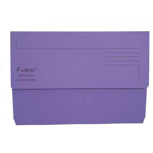 Exacompta Forever Document Wallets Foolscap 290gsm Purple Pack of 25