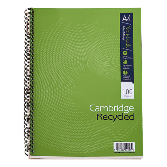 Cambridge Recycled A4 Wirebound Notebook 100 Pages Pk 5