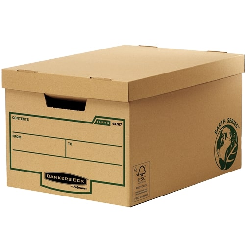 Fellowes Bankers Box Earth Series A4/Foolscap Large Storage Box with Lift off Lid W32.5 x H26 x D44.5cm Pack of 10