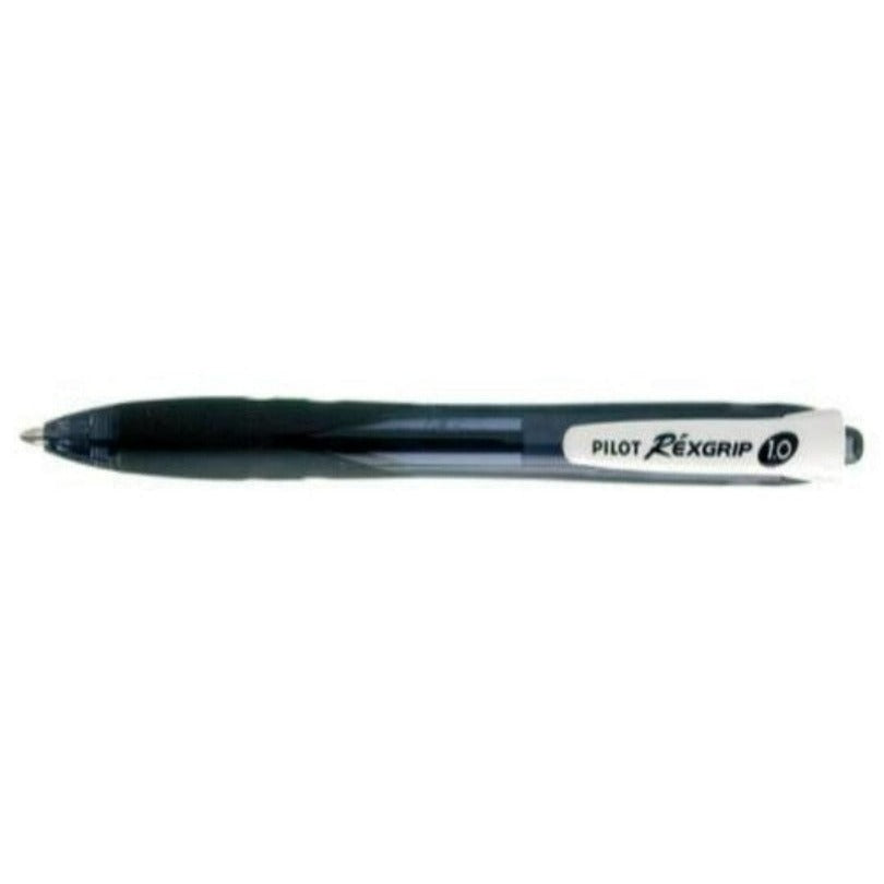 Pilot Rexgrip Begreen Retractable Ballpoint Pen 1.0mm Tip Black Pack of 10