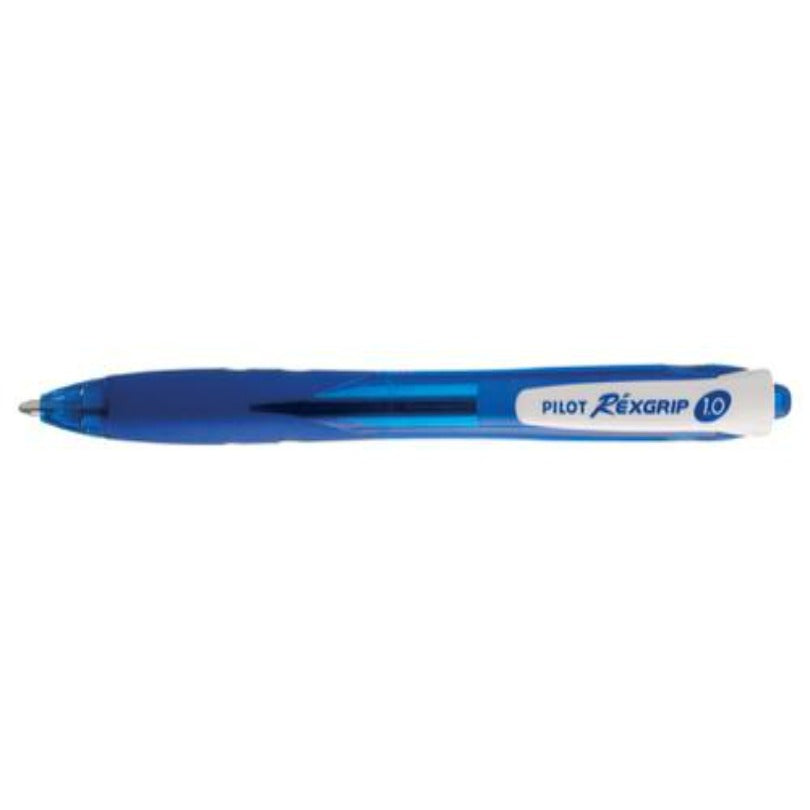 Pilot Rexgrip Begreen Retractable Ballpoint Pen 1.0mm Tip Blue Pack of 10