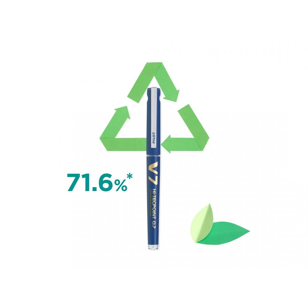 Pilot Refillable Eco V7 Hi-Tecpoint Liquid Ink Blue Pack of 10