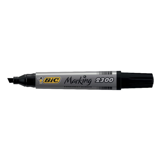 Bic Marking 2300 ECOlutions Chisel Tip 3-5.5mm Permanent Marker Black Pack 12