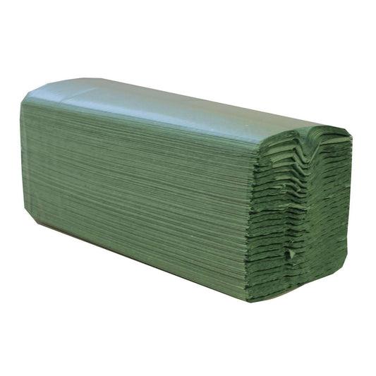 PRO C-Fold 1 Ply 100% Recycled Hand Towels Case of 2880 Green