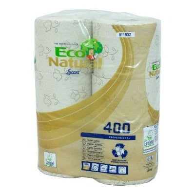 EcoNatural 2 Ply Toilet Rolls 400 Sheet Per Roll Pack of 30 Rolls - Made from Recycled Drinks Cartons