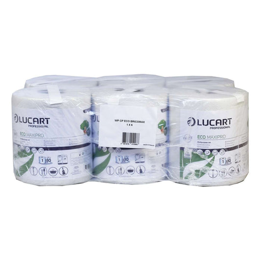 Lucart ECO MaxiPro 100% Recycled 2 Ply White Centrefeed Roll 20cm x 103.5m Case of 6 Rolls