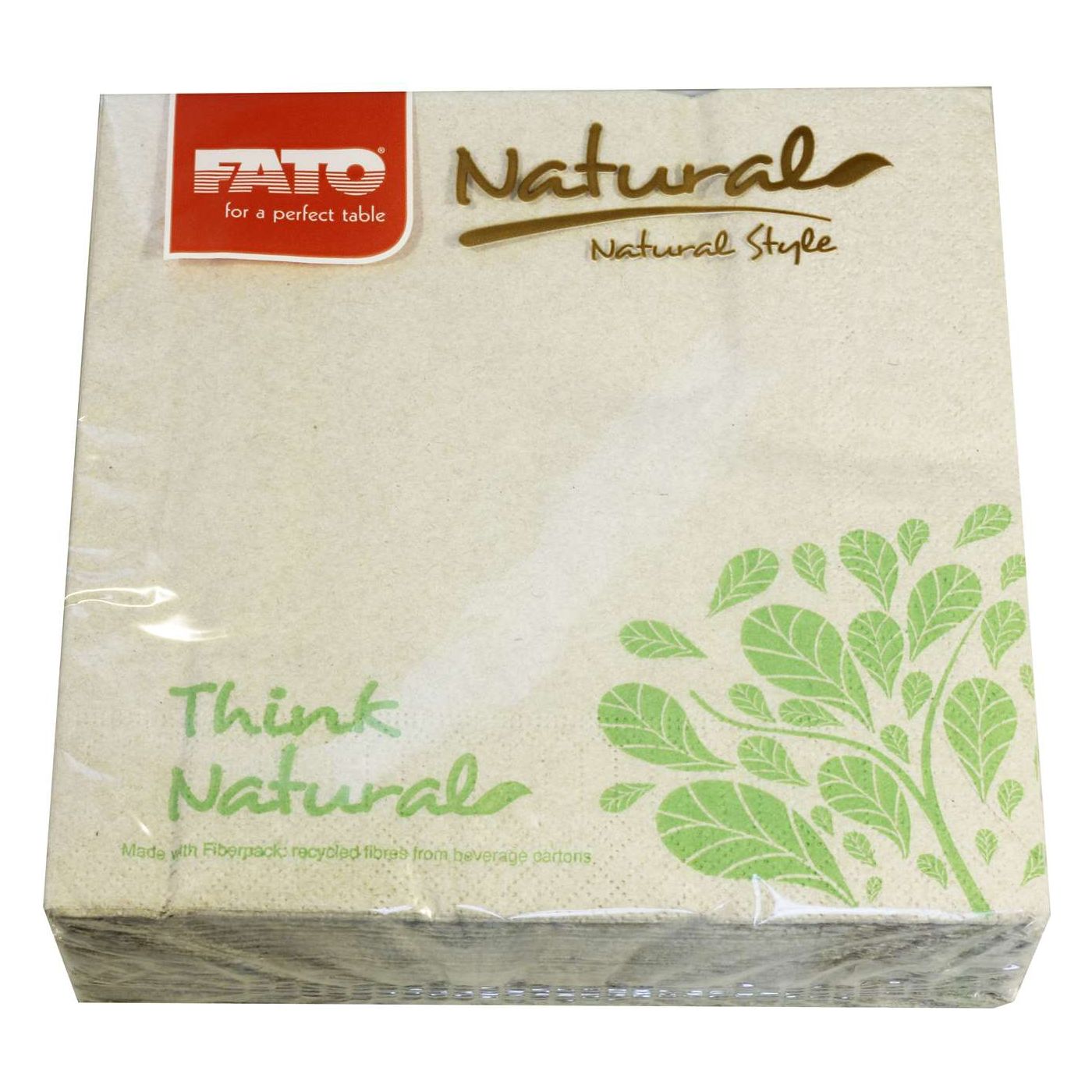 Lucart EcoNatural Napkins 33 x 33cm, Case of 1350 Napkins - Made from Recycled Drinks Cartons