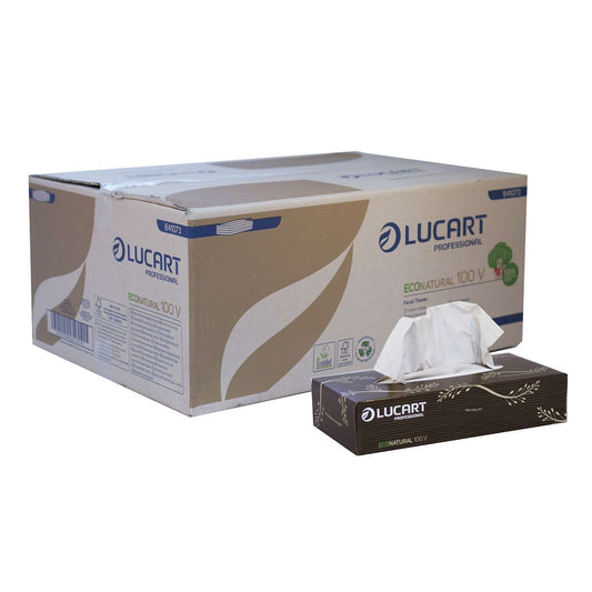 EcoNatural Tissues 21cm x 20cm Case of 40 Boxes of 100 Tissues (4000 Tissues per Case)- Made from Recycled Drinks Cartons