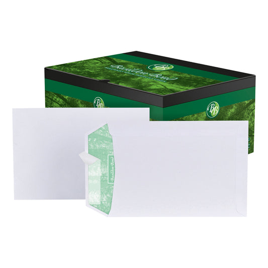 Basildon Bond Recycled C5 Peel and Seal 120gsm Plain White Envelopes Box of 500