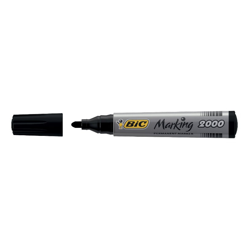 Bic Marking 2000 ECOlutions Bullet Tip 1.7mm Permanent Marker Black Pack of 12