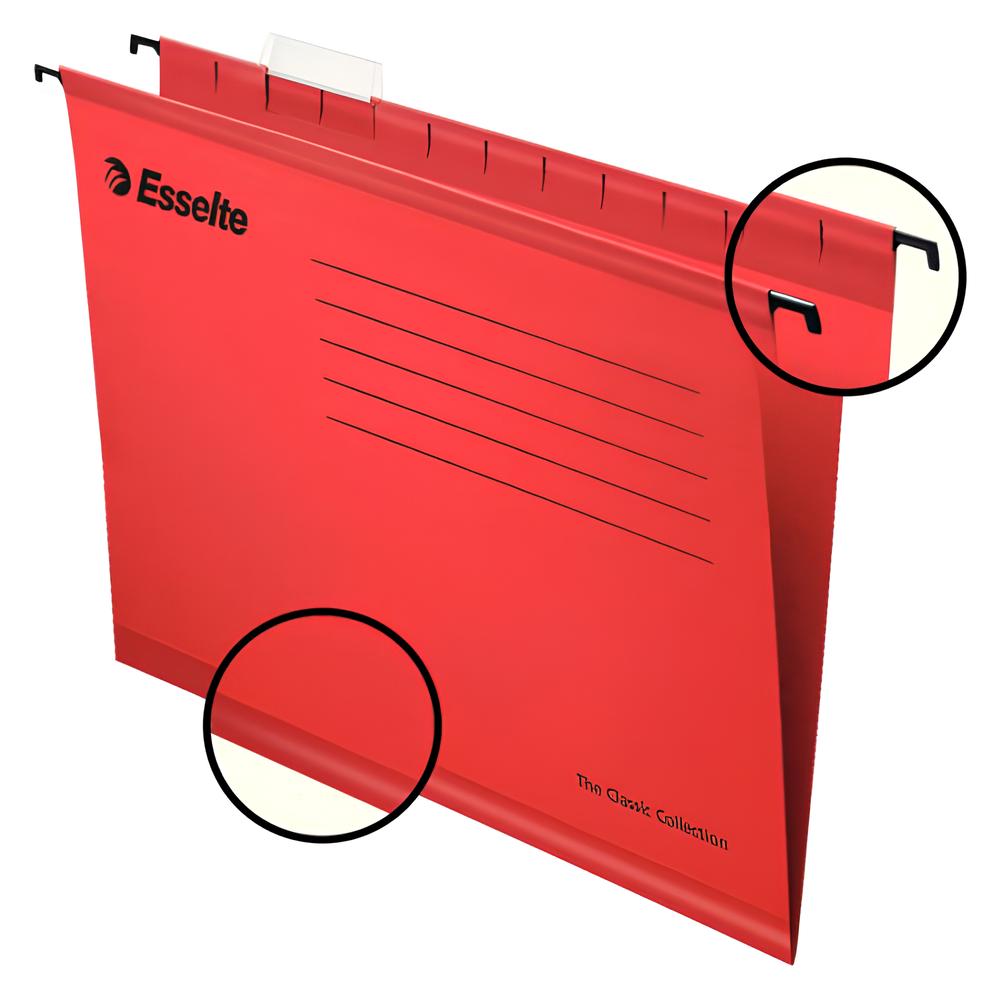 Esselte Classic Foolscap Suspension File Red Pack of 25