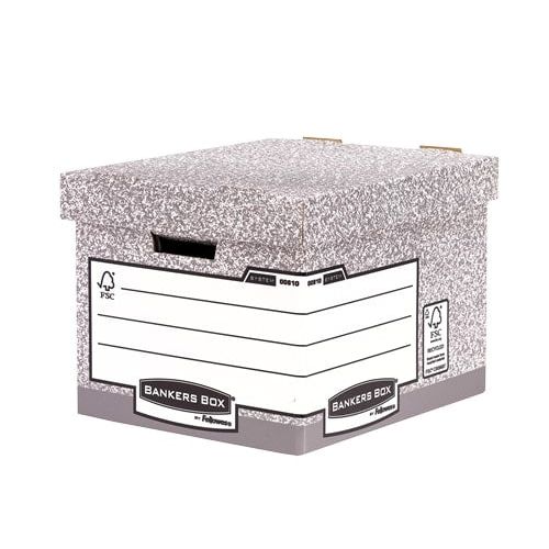 Fellowes Bankers Box System A4/Foolscap Standard Storage Box Grey/White W33.3 x H28.5 x D38cm Pack of 10