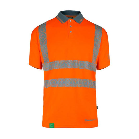 Envirowear Recycled Hi-Vis Polo Shirt Orange Small