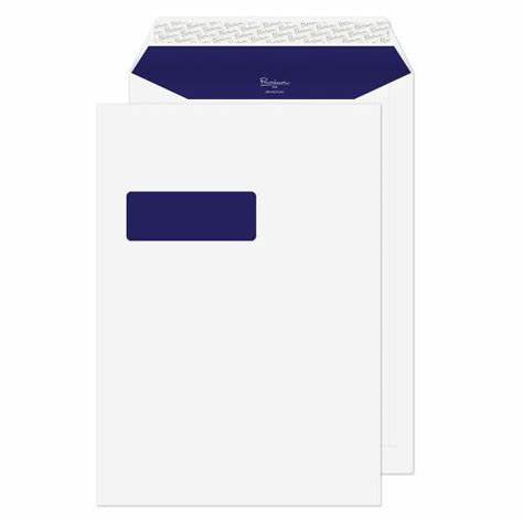 Blake Premium Pure C4 Peel and Seal 120gsm Window Wove Window Envelopes White Pack of 250