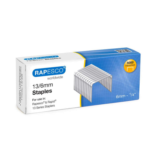 Rapesco 13/6mm Galvanised Staples Box of 5000