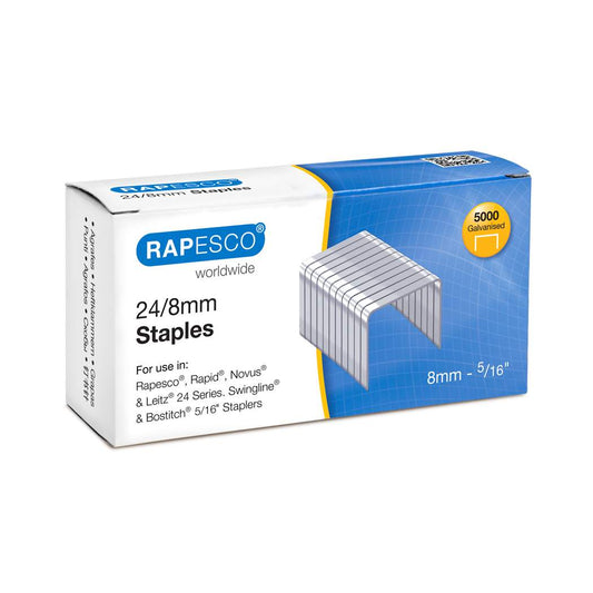 Rapesco Staples 8mm 24/8 Box of 5000