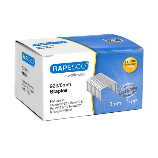 Rapesco 923/8mm (23 Type) Galvanised Staples Box of 4000