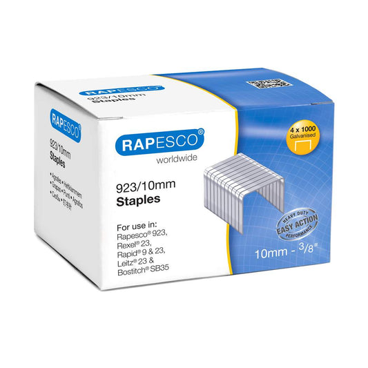 Rapesco 923/10mm (23 Type) Galvanised Staples Box of 4000