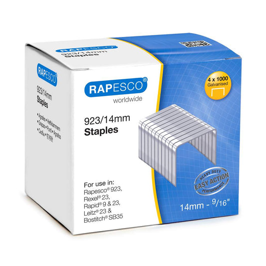 Rapesco 923/14mm (23 Type) Galvanised Staples Box of 4000