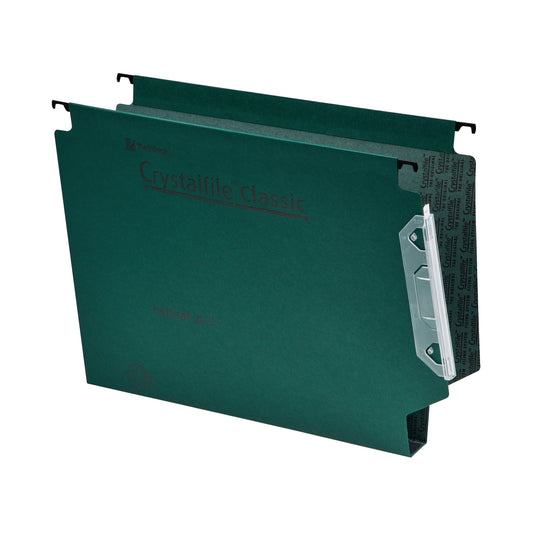 Rexel Crystalfile Classic 330 Lateral File 30mm V-Base Green Pack of 25