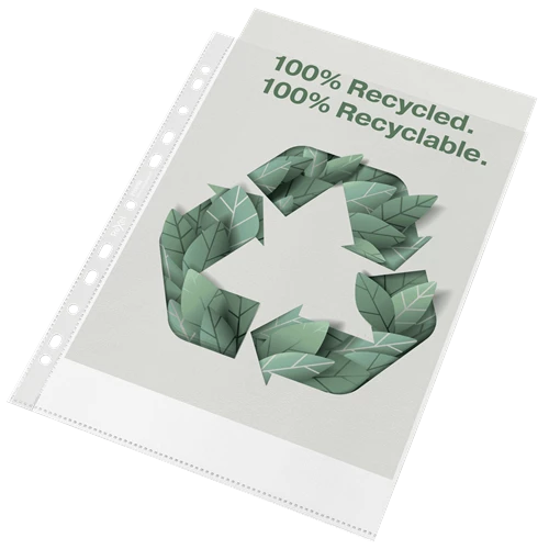 Rexel 100% Recycled A4 Punched Pockets Pack of 100