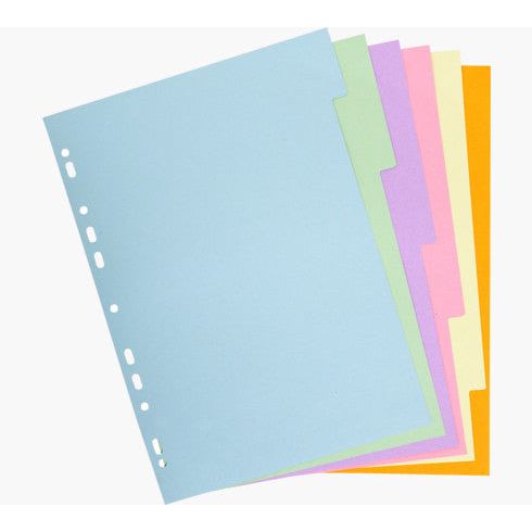 Exacompta Forever Recycled Coloured 6 Part Dividers A4