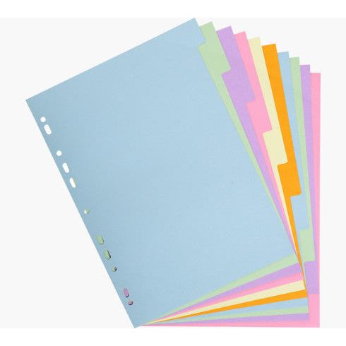 Exacompta Forever Recycled Coloured 10 Part Dividers A4