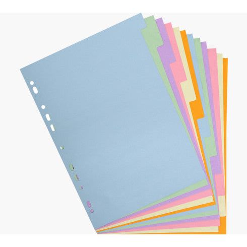 Exacompta Forever Recycled Coloured 12 Part Dividers A4