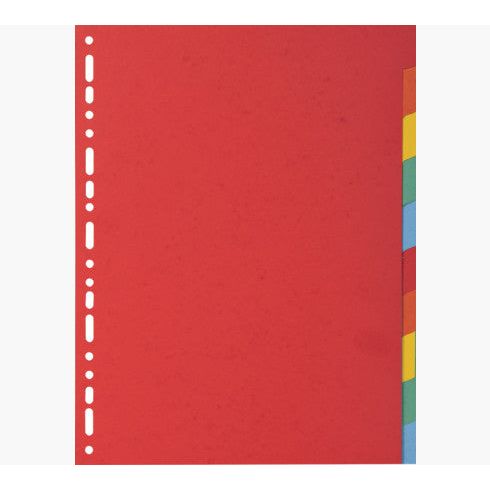 Exacompta Forever Vivid A4 Dividers Recycled Pressboard Assorted Colours 10 Part