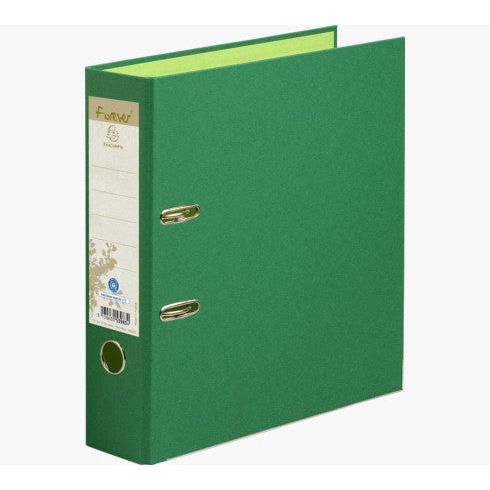 Forever A4 80mm Spine Lever Arch File with Paper Covered Cardboard Cover Dark Green Box of 10