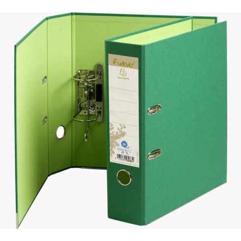 Forever A4 80mm Spine Lever Arch File with Paper Covered Cardboard Cover Dark Green Box of 10