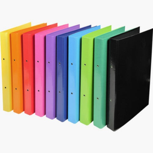 Iderama A4 1.8mm Thickness Rigid Pressboard 40mm 2-Ring Binder Assorted Colours Pack of 10