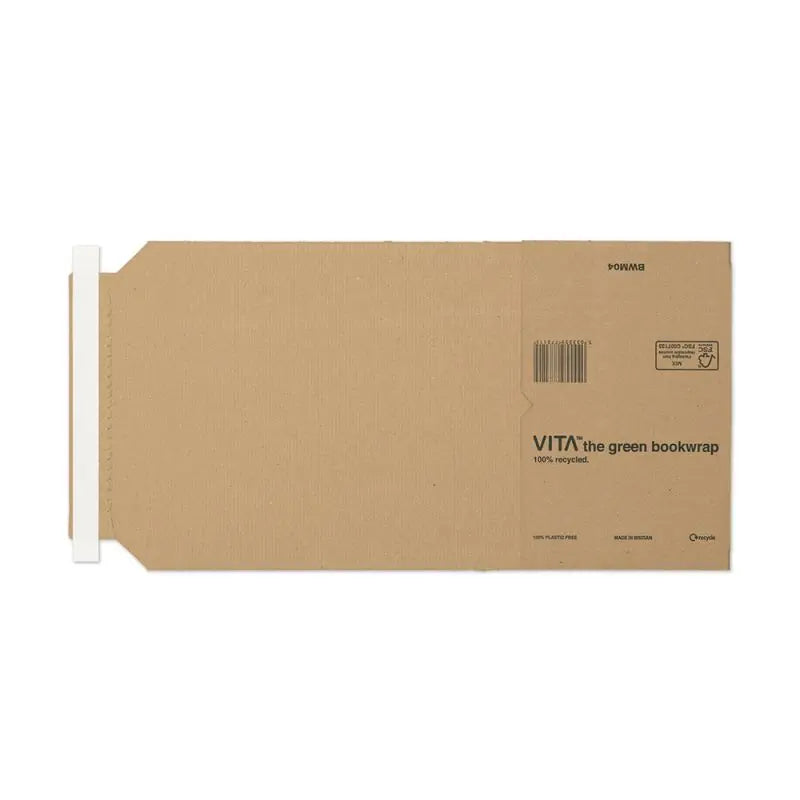 VITA Purely Packaging Recycled Kraft Book Wrap Peel and Seal 280x205x70mm Manilla Pack of 25