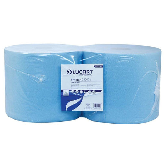 SkyTech Blue Wiping Roll 2 Ply 100% Recycled 260mm x 350m Case of 2 Rolls
