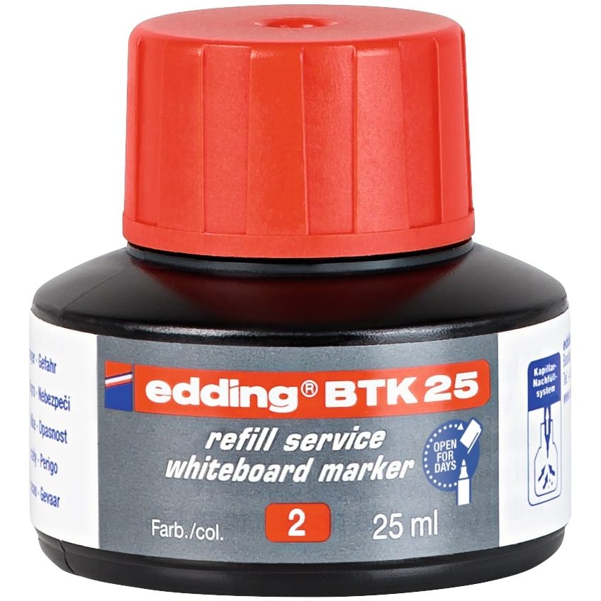 Edding BTK 25 Refill Ink for Whiteboard Markers Red 25ml