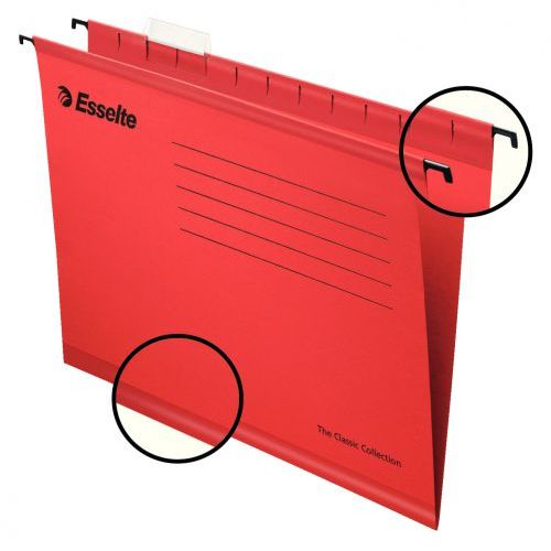 Esselte Classic A4 Suspension File Red Pack of 25