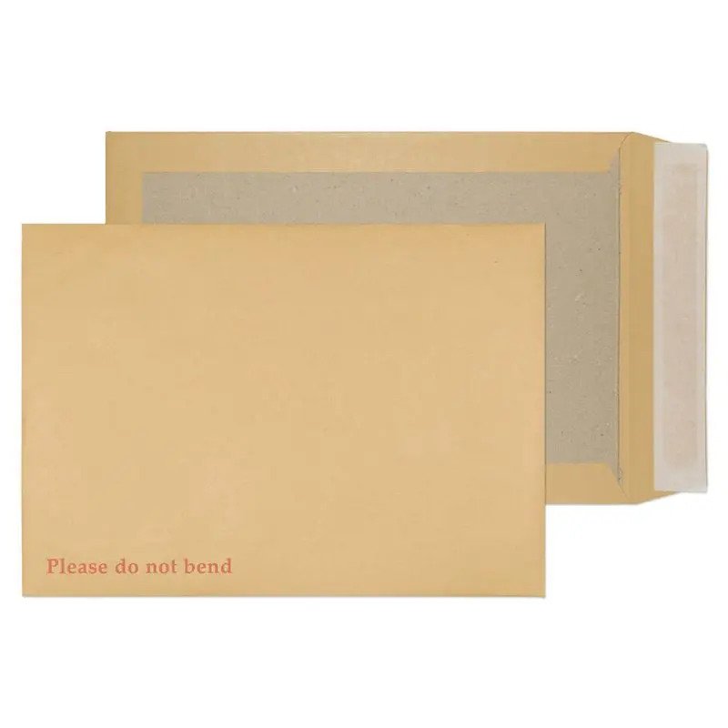 Vita Purely Packaging Board Back C4 324mm x 229mm 120gsm Peal & Seal Manilla Envelope Pack of 125