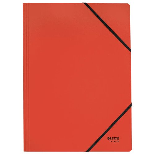 Leitz Recycle Card Folder With Elastic Band Closure A4 Red