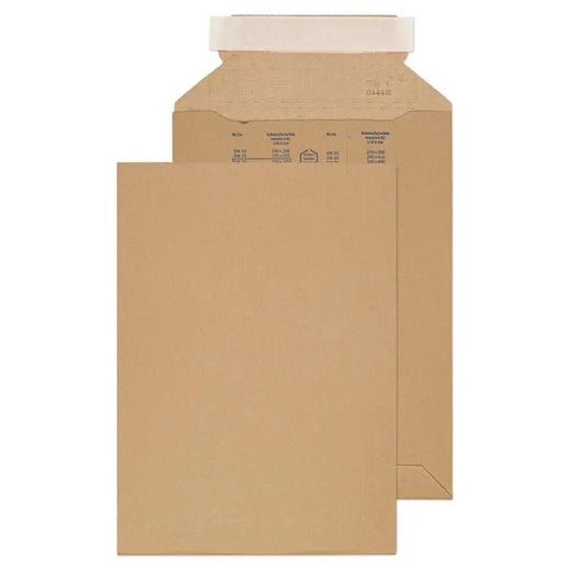 Vita Purely Packaging Peel and Seal 300gsm Corrugated Pocket Kraft 280mm x 200mm Pack of 100