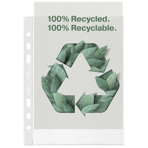 Rexel 100% Recycled A5 Punched Pockets Pack of 50