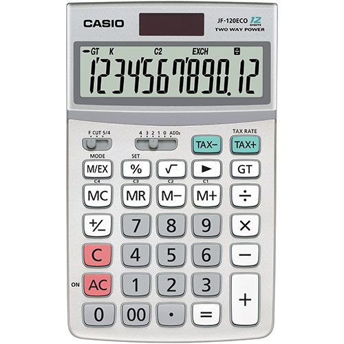 Casio JF-120ECO-W-EH Desktop Calculator 12-Digit