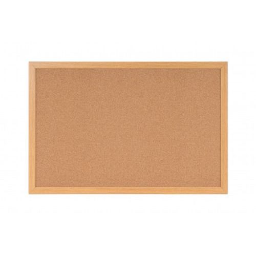 Bi-Office Earth-it Cork Notice Board 1200mm x 900mm Oak-Frame